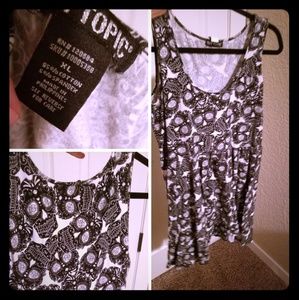 Balck & White cotton skull pattern HOT TOPIC dress